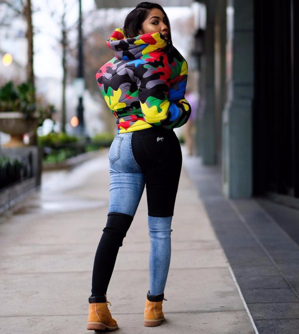 Colorful Camo Puffer Jacket - Image 3