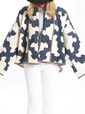 Stylish Printed Kimono Padded Coat