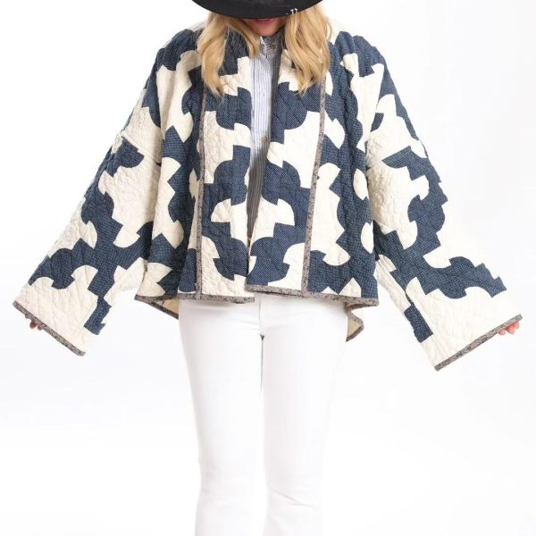 Stylish Printed Kimono Padded Coat