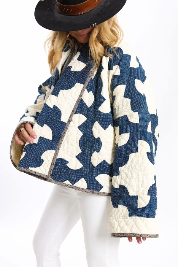 Stylish Printed Kimono Padded Coat - Image 3