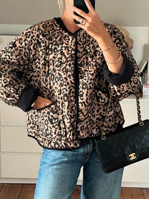 Vintage Animal Print Padded Jacket