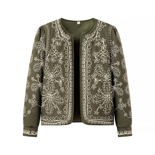 Graceful Retro Printed Cotton Jacket - Image 3