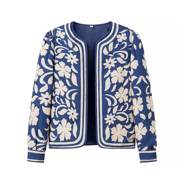 Graceful Retro Printed Cotton Jacket - Image 4