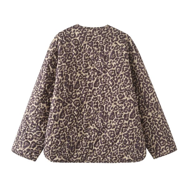 Animal Print Zipper Cotton Puffer - Image 3