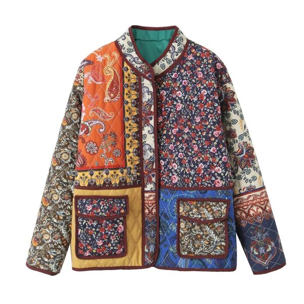 Fall Printed Loose Cotton Jacket