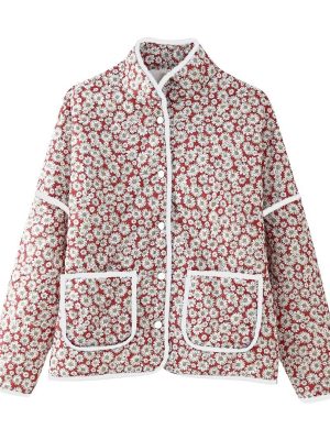 Cute Fall Daisy Cotton Jacket