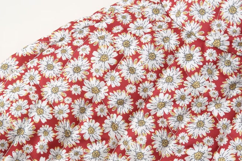 Cute Fall Daisy Cotton Jacket - Image 4