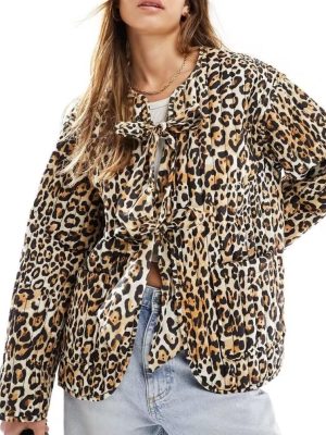 Leopard Print Lace Cotton Puffer