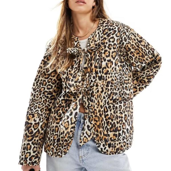 Leopard Print Lace Cotton Puffer