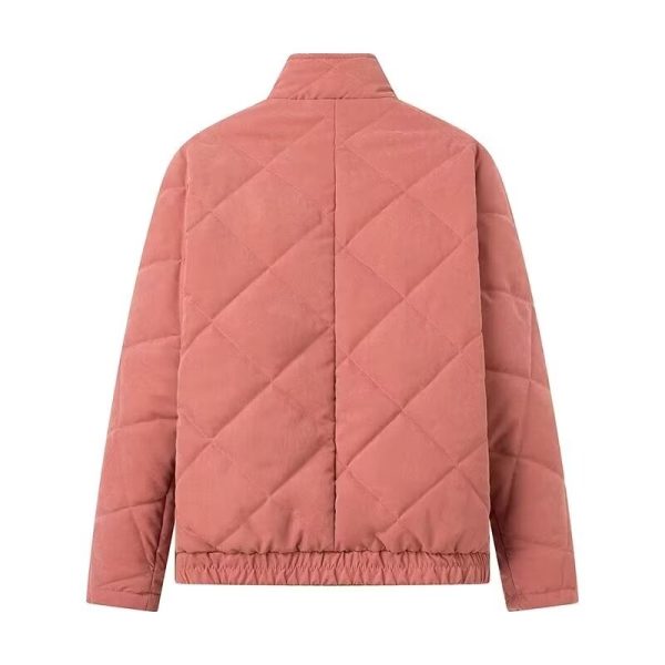 Urban Diamond Lattice Padded Winter Coat - Image 2