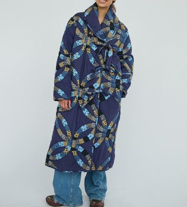 Stylish Extended Printed Cotton Coat