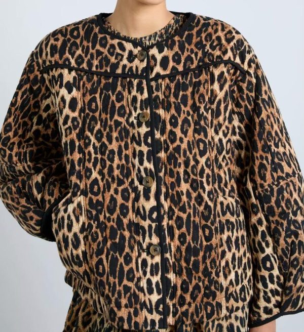 Trendy Leopard Print Multi-Buckle Autumn Coat