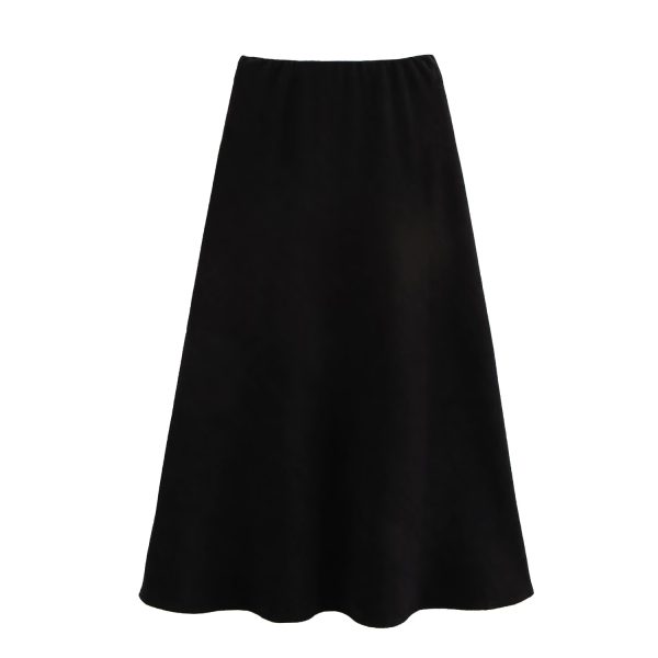 Oblique Cut Elastic Waist Skirt