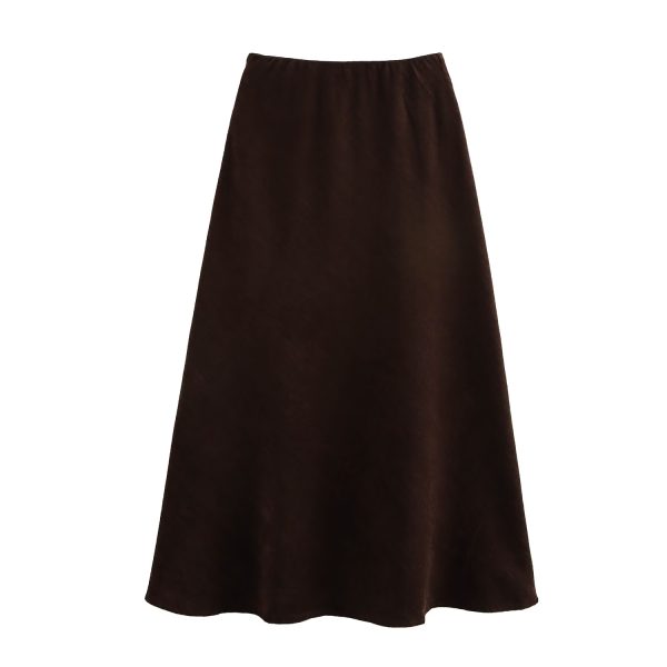 Oblique Cut Elastic Waist Skirt - Image 2