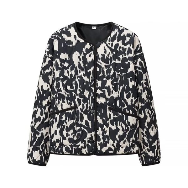 Stylish Printed Snap Button Jacket