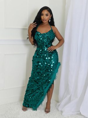 Sexy Asymmetrical Sequin Dress