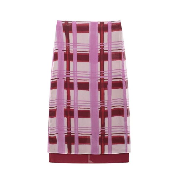 Elegant High-Waist Printed Skirt - Image 2