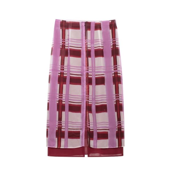 Elegant High-Waist Printed Skirt - Image 3