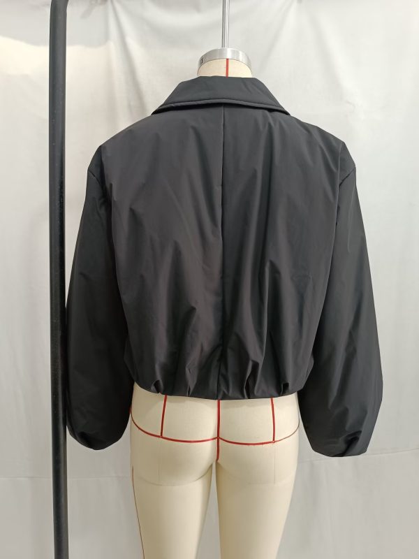 Casual Collared Short Padded Jacket - Image 4