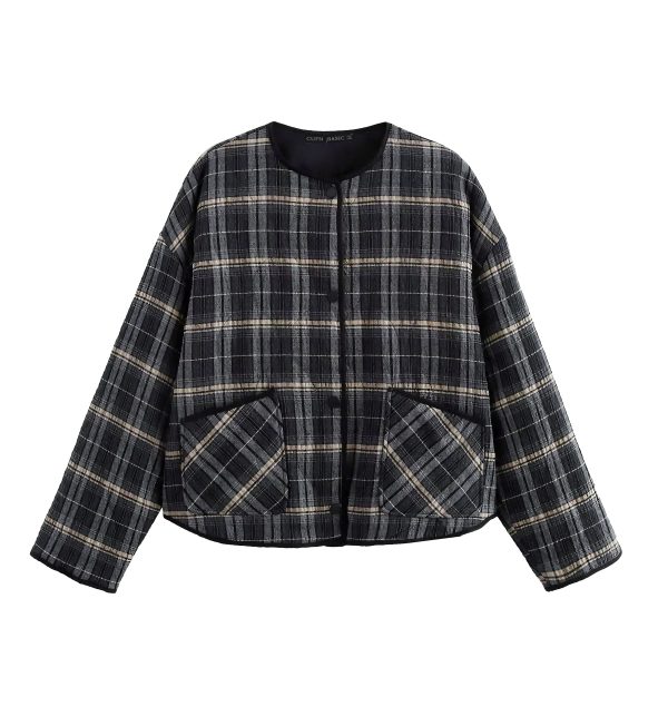 Homemade Plaid Cotton Padded Coat - Image 2