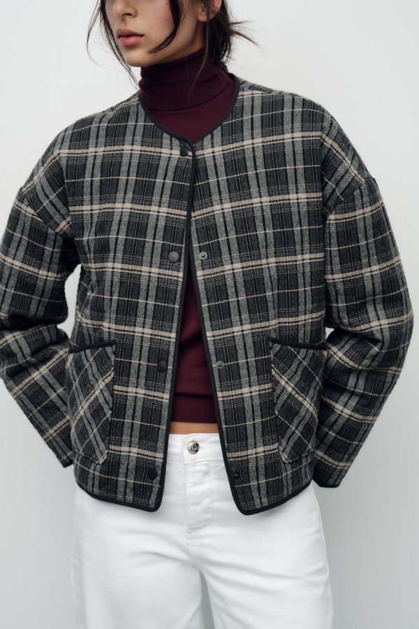 Homemade Plaid Cotton Padded Coat