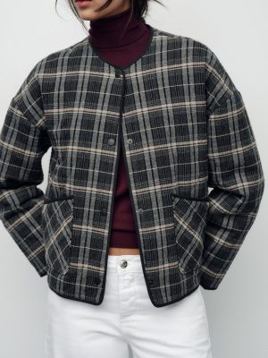 Homemade Plaid Cotton Padded Coat