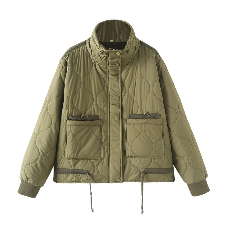 Winter Cotton Padded Button Coat