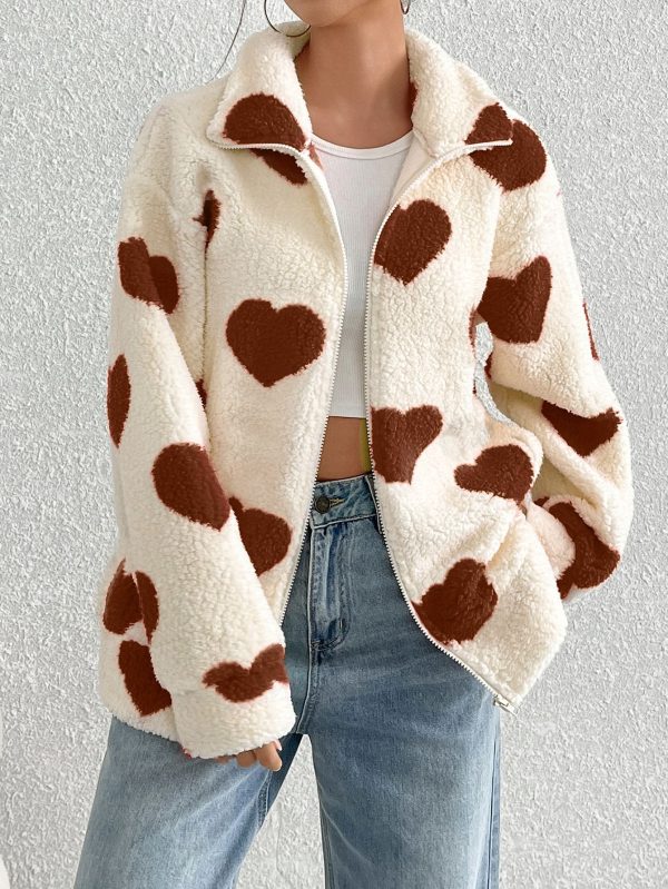 Women's Velvet Heart Print Cardigan - Image 4