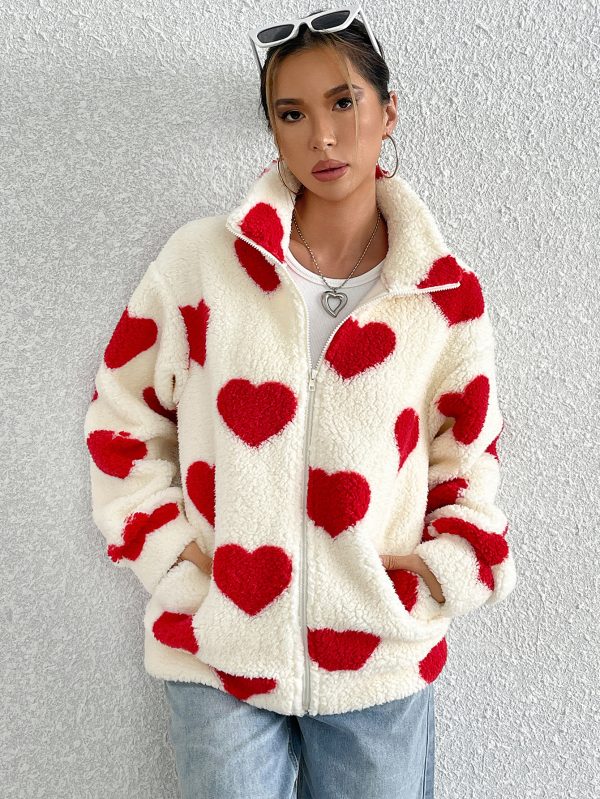 Women's Velvet Heart Print Cardigan - Image 2