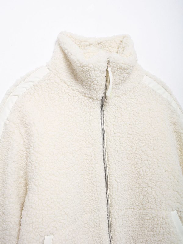 Women's Loose Teddy Plush Zipper Coat - Image 4