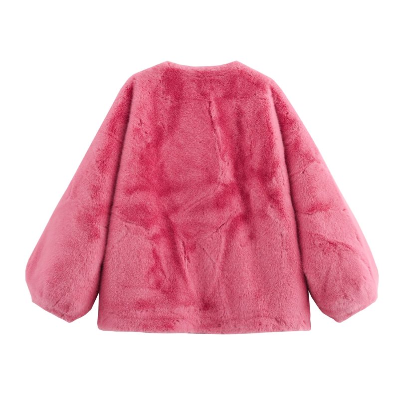 Women's Lantern Sleeve Furry Jacket - Image 2