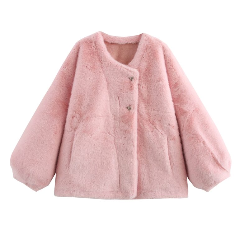 Women's Lantern Sleeve Furry Jacket - Image 3