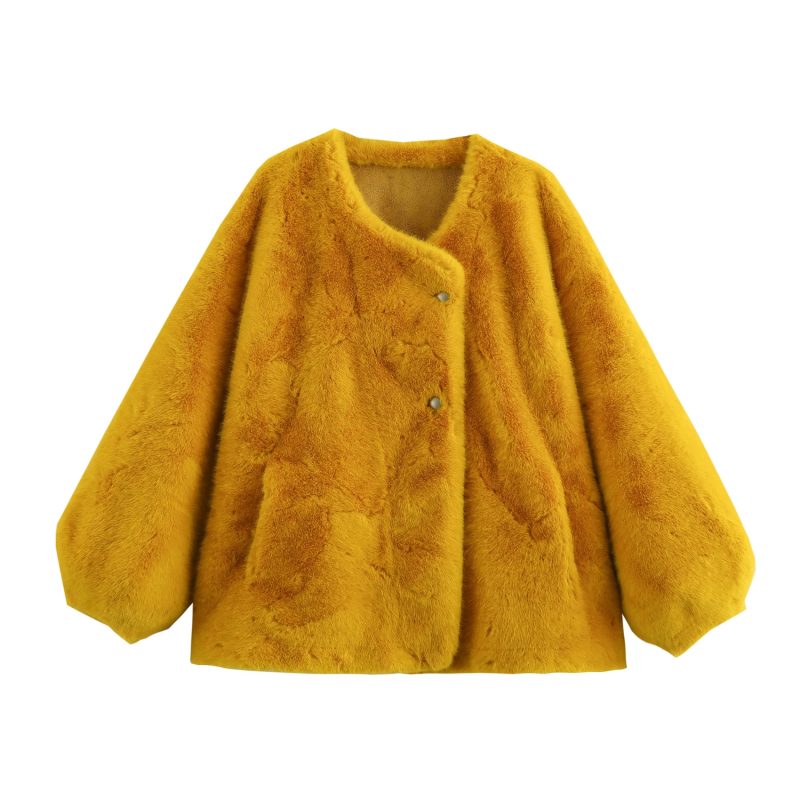 Women's Lantern Sleeve Furry Jacket - Image 4