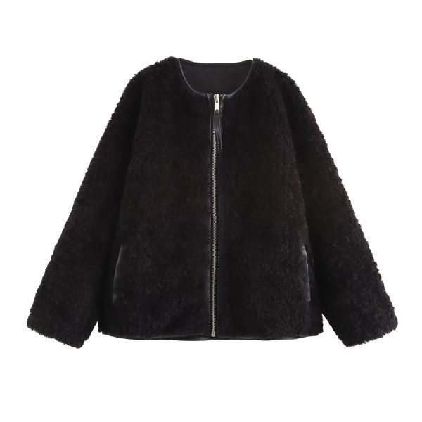 Women's French Style Faux Fur Jacket - Image 4