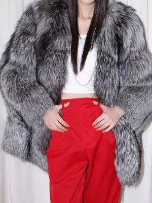 Women’s Silver Fox Faux Fur Coat