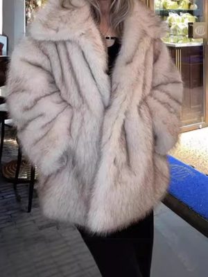 Women’s Mid-Length Faux Fur Trench Coat