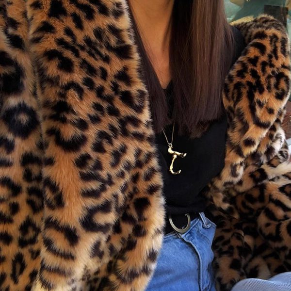 Women's Leopard Faux Fur Coat - Image 4