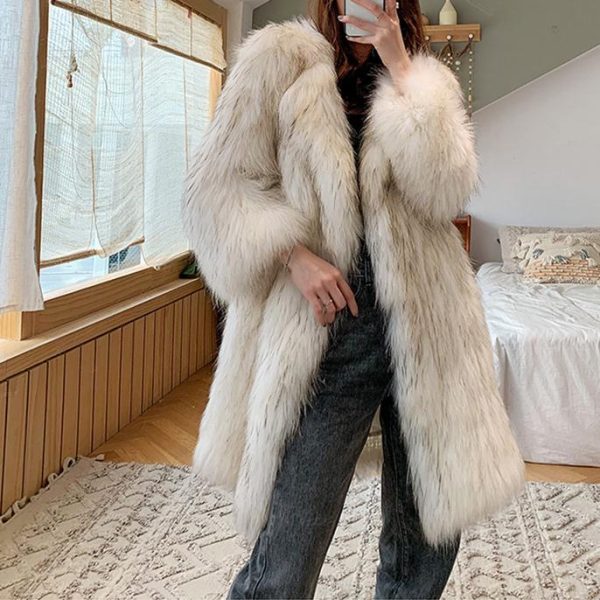 Women's Raccoon Fur Trench Coat