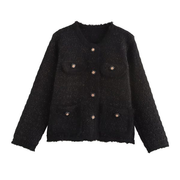 Women's Tassel Woven Knitted Coat - Image 3