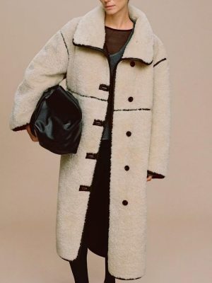 Women’s Long Faux Fur Collared Coat