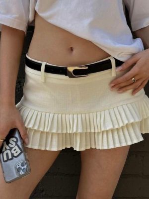 Low-Waist Sexy Pleated Skirt