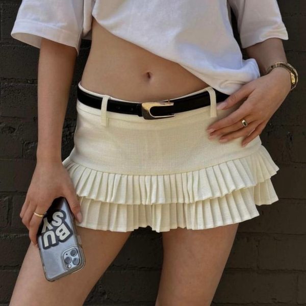 Low-Waist Sexy Pleated Skirt