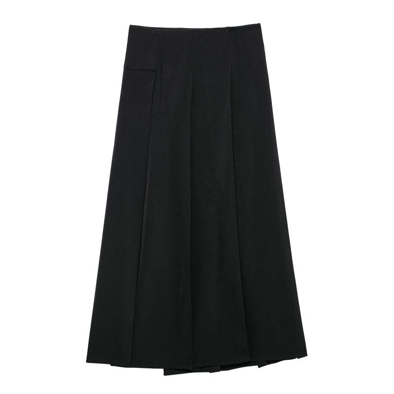 Graceful Two-Tone Pleated Midi Skirt - Image 4