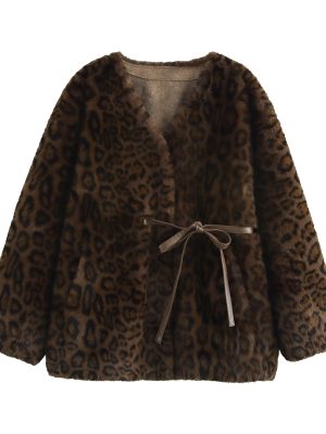 Women’s Leopard Faux Shearling Jacket