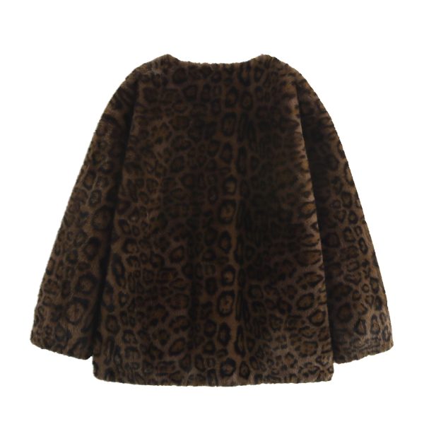 Women's Leopard Faux Shearling Jacket - Image 2