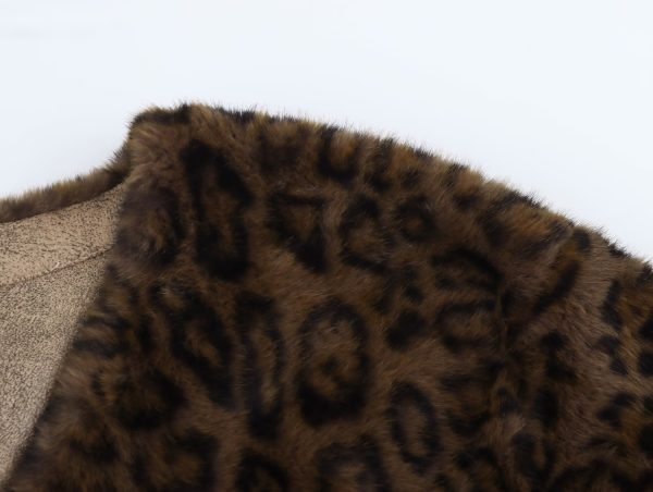 Women's Leopard Faux Shearling Jacket - Image 3