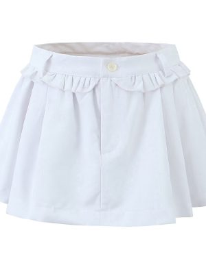 High-Waist Pleated A-Line Umbrella Skirt