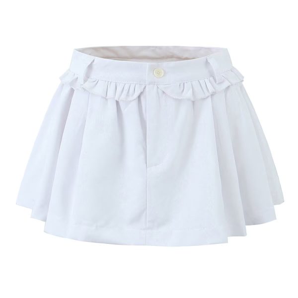 High-Waist Pleated A-Line Umbrella Skirt