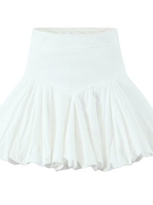 High-Waist Bubble A-Line Skirt