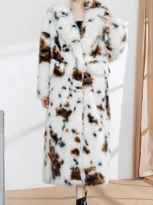 Women’s Leopard Faux Fur Trench Coat